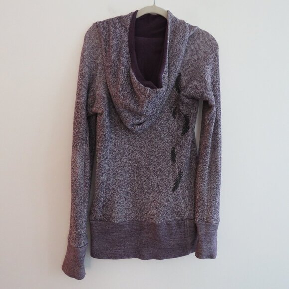 JENI MACK BC Kermode Kangaroo Hoodie Sweatshirt Dreamcatcher Heathered Purple XS - Picture 9 of 15
